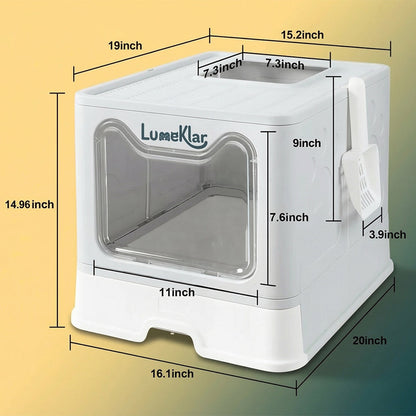 Benoklar EasySlide™ | Large Enclosed Litter Box with Anti-Tracking Top Entry